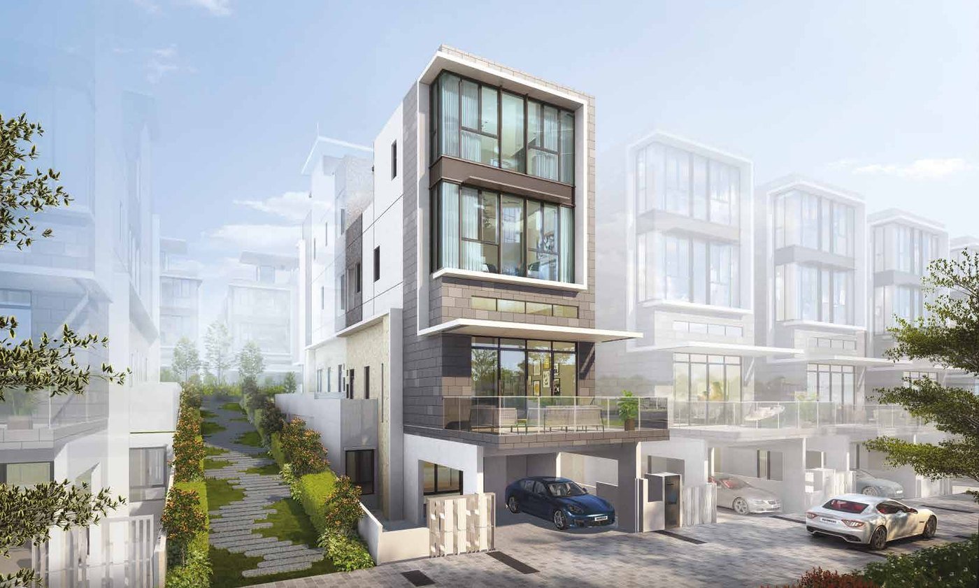 A Type A house at Belgravia Ace, set back from its boundary on both sides, artist's impression